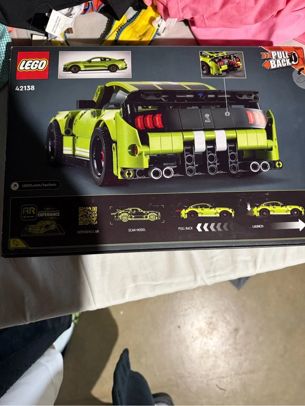 Lego Technic Lime Green and White Ford Mustang Shelby GT500 Set